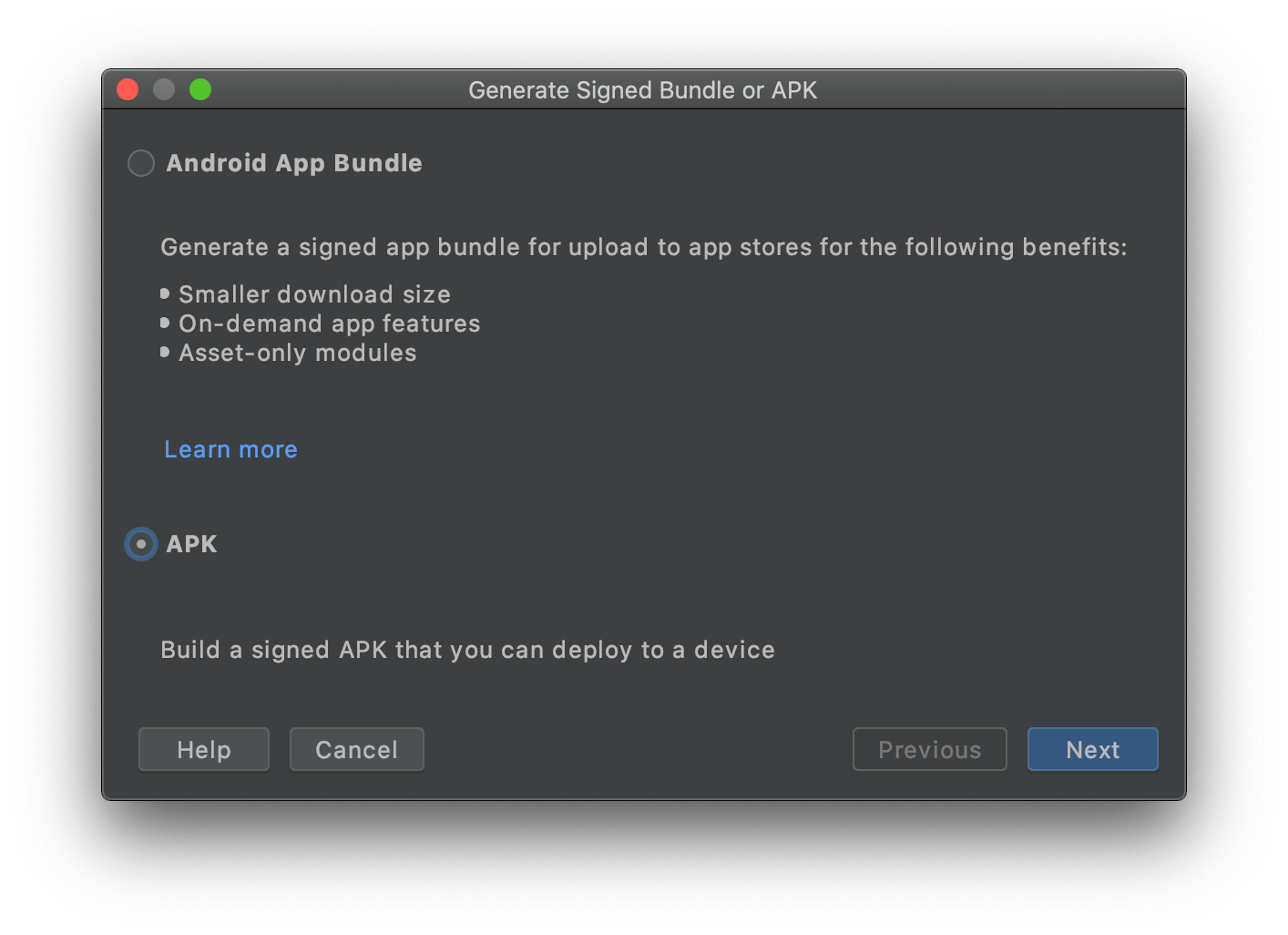 Android Studio: Signierte APK erstellen