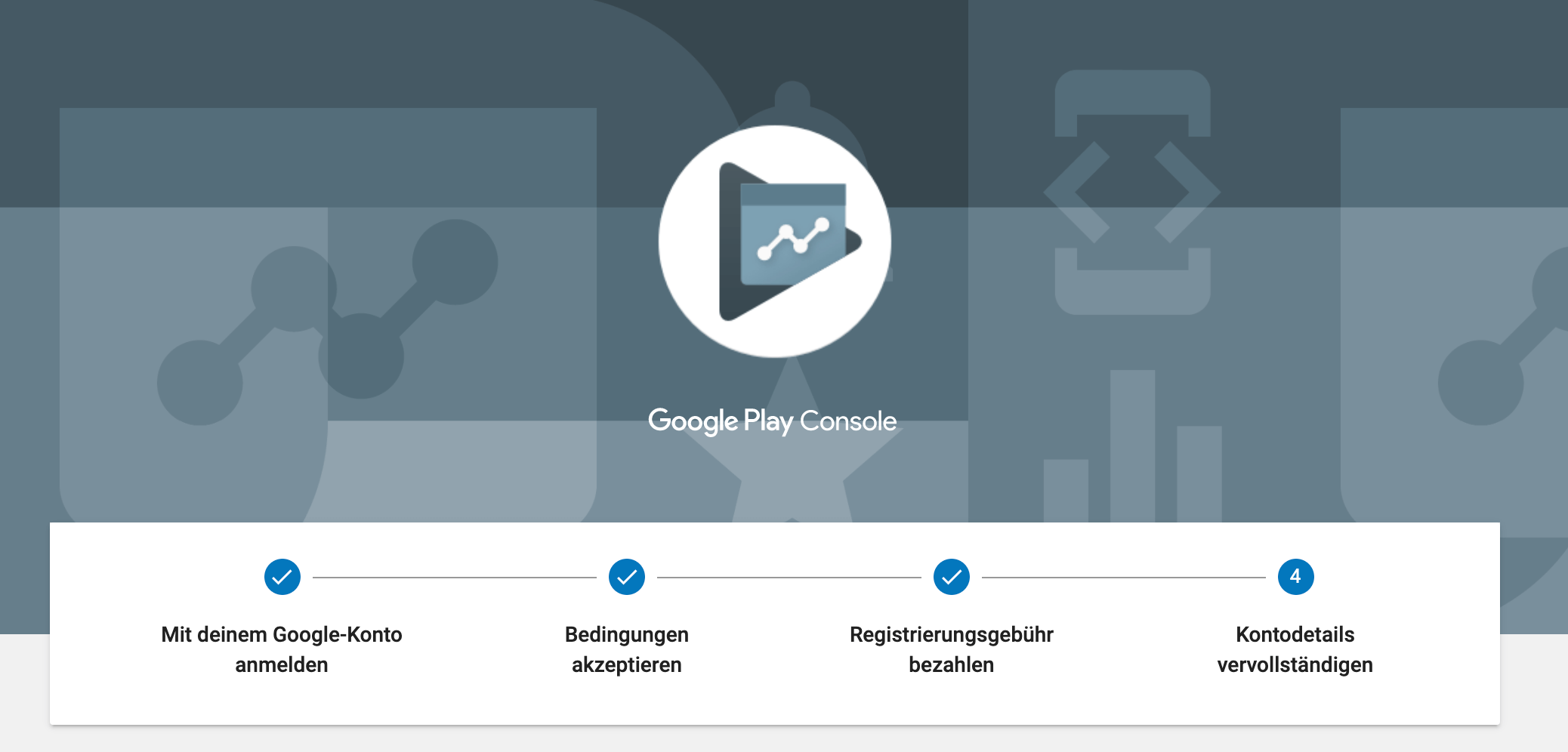 Google Play Console: Registrierung